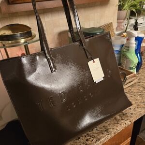 Ted Baker London Sukicon Logo Tote Dark Brown NWT